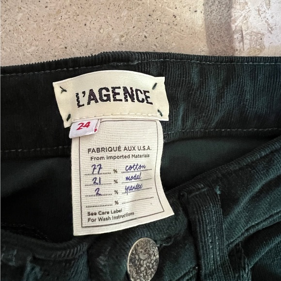 L’AGENCE Margot High Rise Skinny//Taille Haute Etroit in Dark Green - Picture 7 of 7